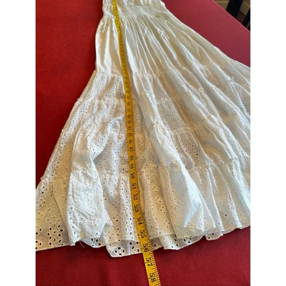 Solitaire Swim White Eyelet Maxi Tiered Dress, NWT, M - Picture 13 of 15